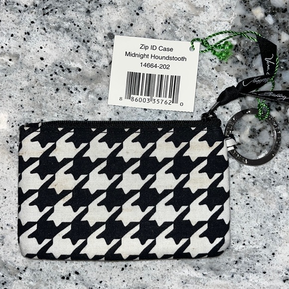 NWT Vera Bradley Zip ID case black & white Keychain wallet - Picture 3 of 9